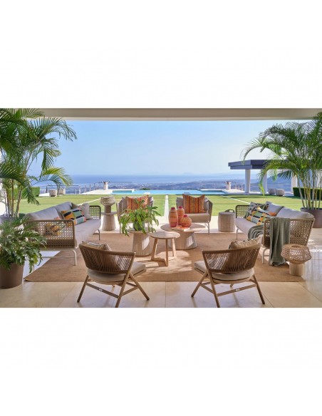 Sillón de cuerda y metal color topo/piedra Sillón de cuerda y metal color topo/piedra