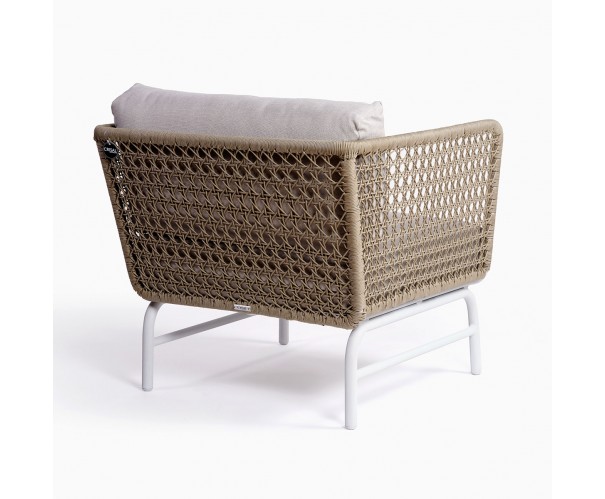 Sillón de cuerda y metal color topo/piedra Sillón de cuerda y metal color topo/piedra