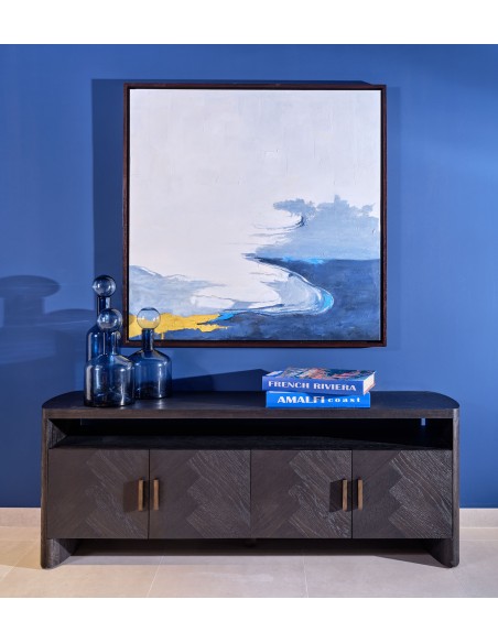 Aparador de TV roble black-brown, 4 puertas Aparador de TV roble black-brown, 4 puertas