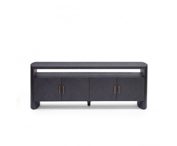 Aparador de TV roble black-brown, 4 puertas Aparador de TV roble black-brown, 4 puertas