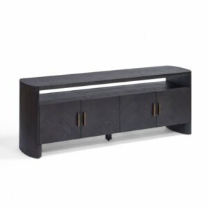Aparador de TV roble black-brown, 4 puertas