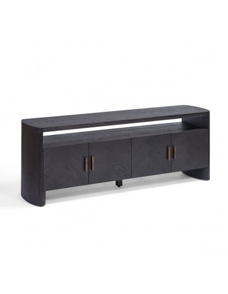 Aparador de TV roble black-brown, 4 puertas Aparador de TV roble black-brown, 4 puertas
