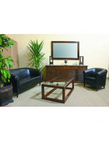 Mesa de centro roble y cristal Mesa de centro roble y cristal