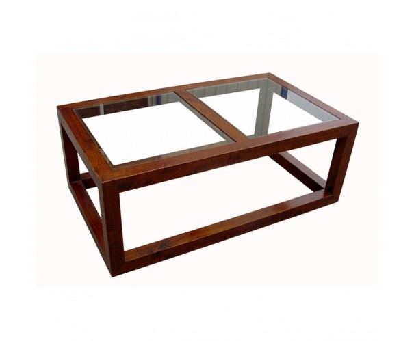 Mesa de centro roble y cristal Mesa de centro roble y cristal