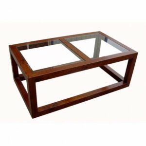 Mesa de centro roble y cristal Mesa de centro roble y cristal