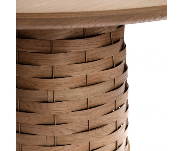 Mesa de comedor redonda pata central relieve Mesa de comedor redonda pata central relieve