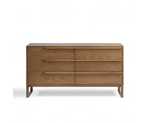 Aparador cajones roble natural y metal dorado Aparador cajones roble natural y metal dorado