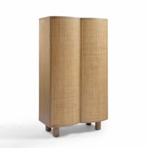 Armario natural y ratán puertas curvas Armario natural y ratán puertas curvas