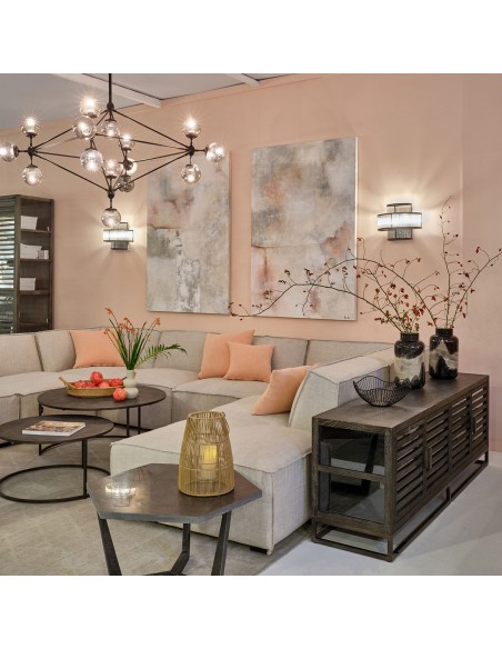 Aparador roble grisáceo y metal Aparador roble grisáceo y metal