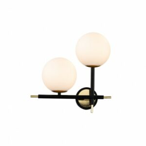 Aplique negro y dorado con dos bolas