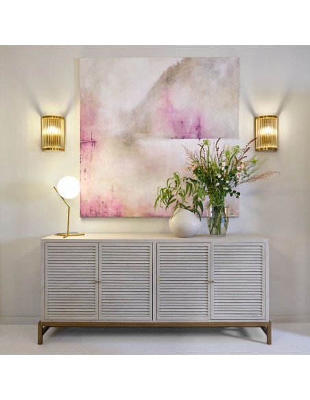 Aplique pared dorado envejecido y cristal Aplique pared dorado envejecido y cristal