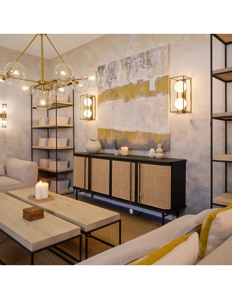 Aplique rectangular dorado envejecido y dos bolas Aplique rectangular dorado envejecido y dos bolas