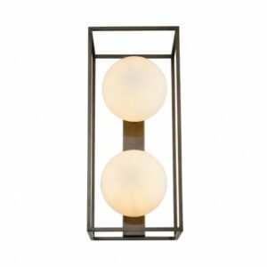 Aplique rectangular dorado envejecido y dos bolas