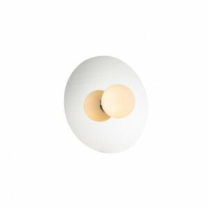 Aplique redondo de acero y bola de cristal Aplique redondo de acero y bola de cristal