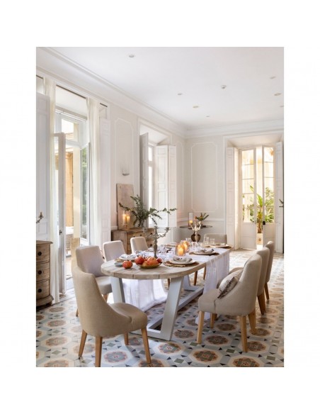 Silla de roble y lino Silla de roble y lino - Imagen 3