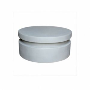 Mesa de centro de fibra de vidrio efecto cemento.