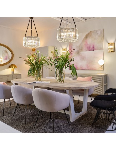 Lámpara cilindro cristal y metal negro Lámpara cilindro cristal y metal negro - Imagen 3