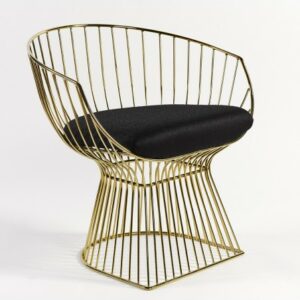 Sillón oro asiento negro
