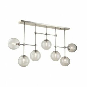 Lampara cromada envejecida y cristal.