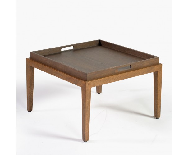 Mesa de centro cuadrada roble natural con bandeja Mesa de centro cuadrada roble natural con bandeja