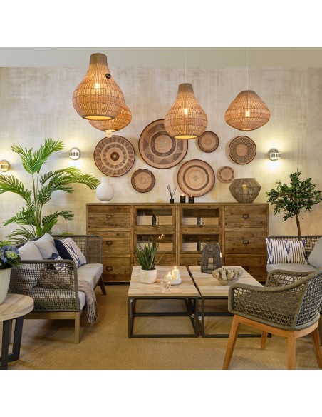 Mesa de centro exterior color grafito y teca Mesa de centro exterior color grafito y teca