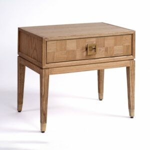 Mesa de noche roble y metal