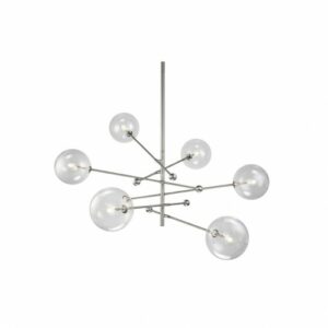 Lámpara colgante metal dorado y bola de cristal