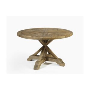Mesa redonda madera envejecida