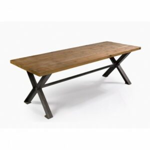 Mesa de madera y acero