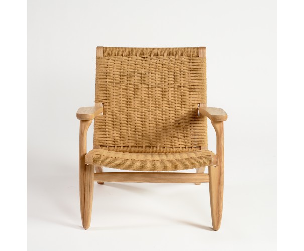 Sillon de madera natural y fibra natural Sillon de madera natural y fibra natural