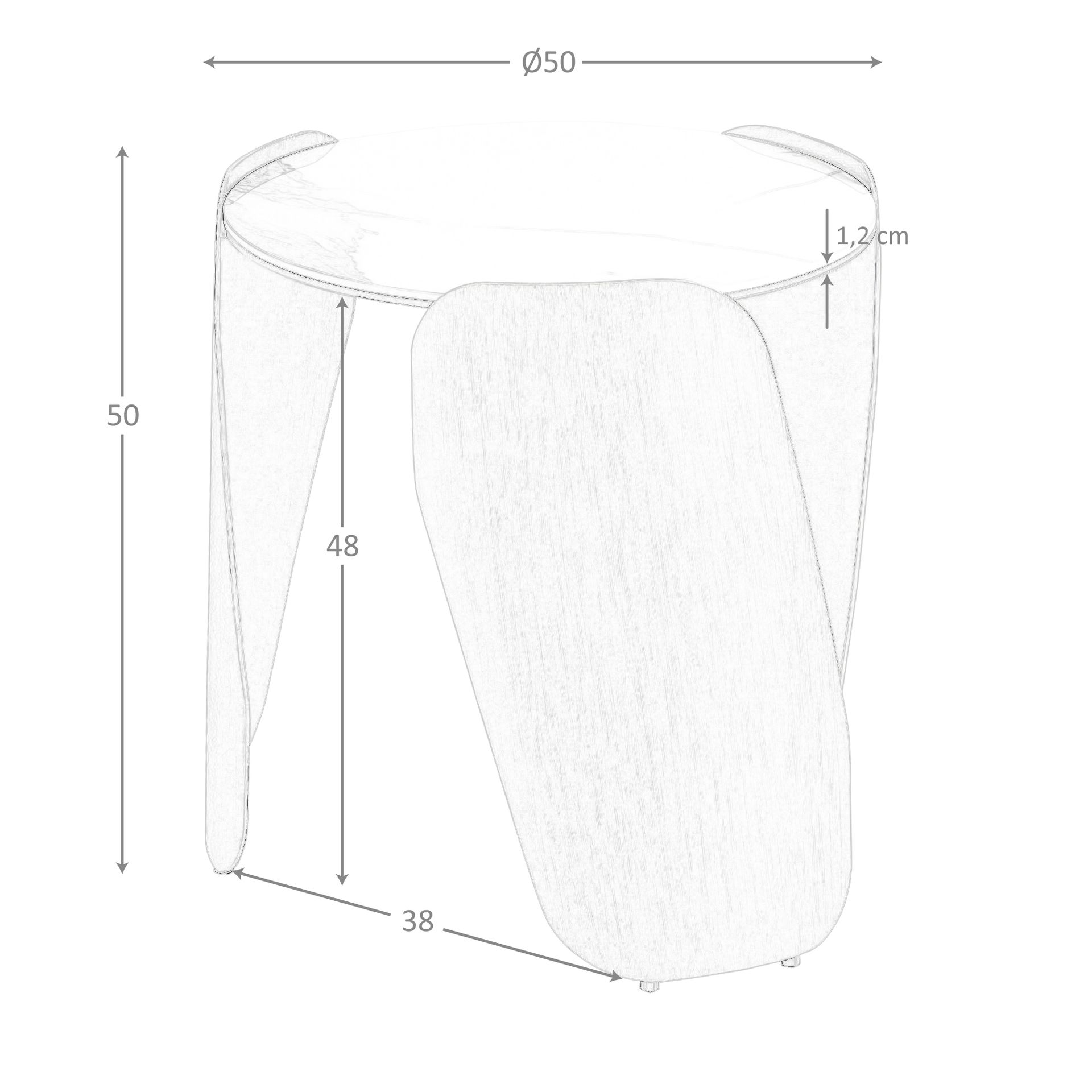 Mesa rincón redonda mármol porcelánico y acero color bronce Mesa rincón redonda mármol porcelánico y acero color bronce - Imagen 9