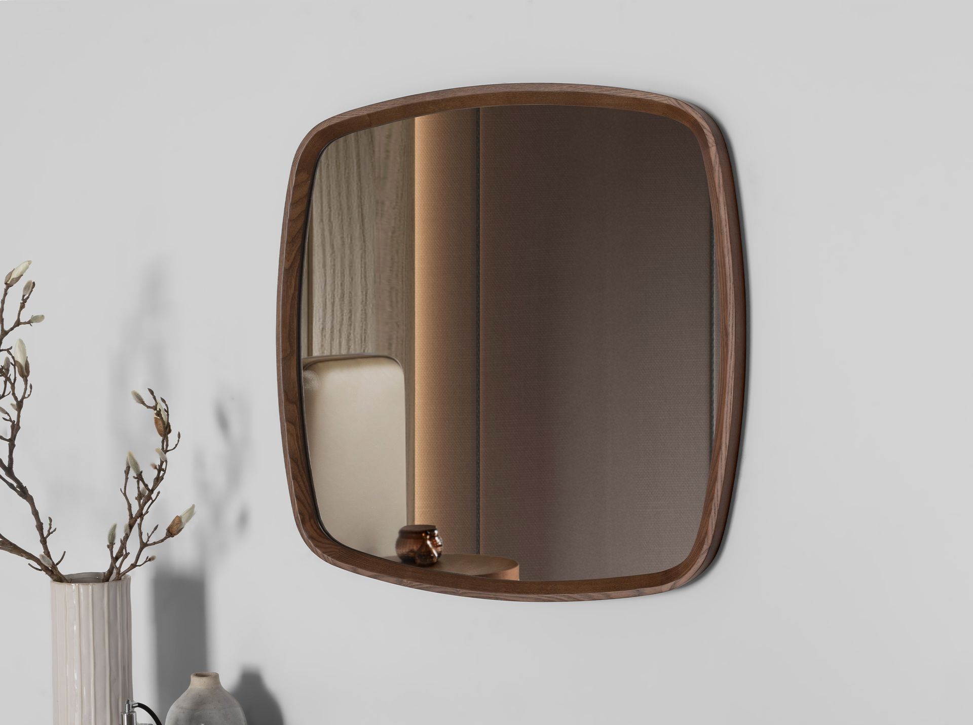 Espejo pared cuadrado nogal Espejo pared cuadrado nogal - Imagen 3