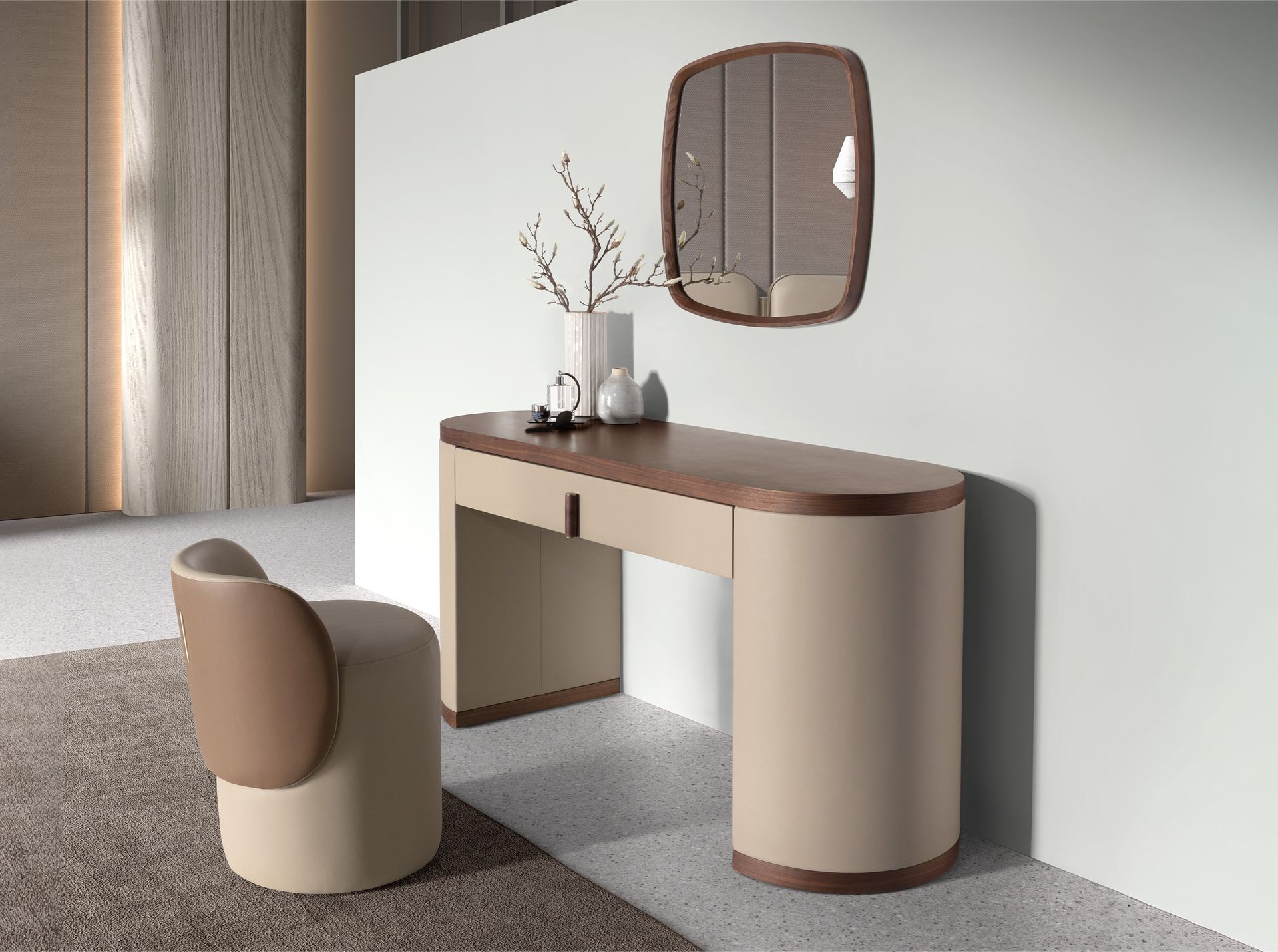 Espejo pared cuadrado nogal Espejo pared cuadrado nogal - Imagen 4