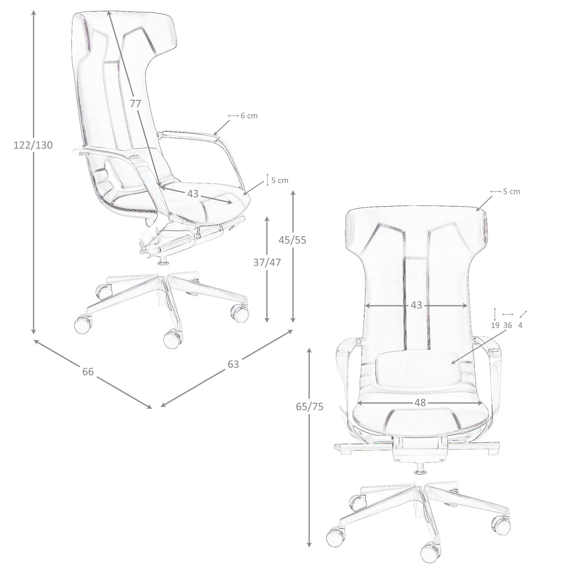 Silla oficina giratoria polipiel marrón Silla oficina giratoria polipiel marrón - Imagen 8