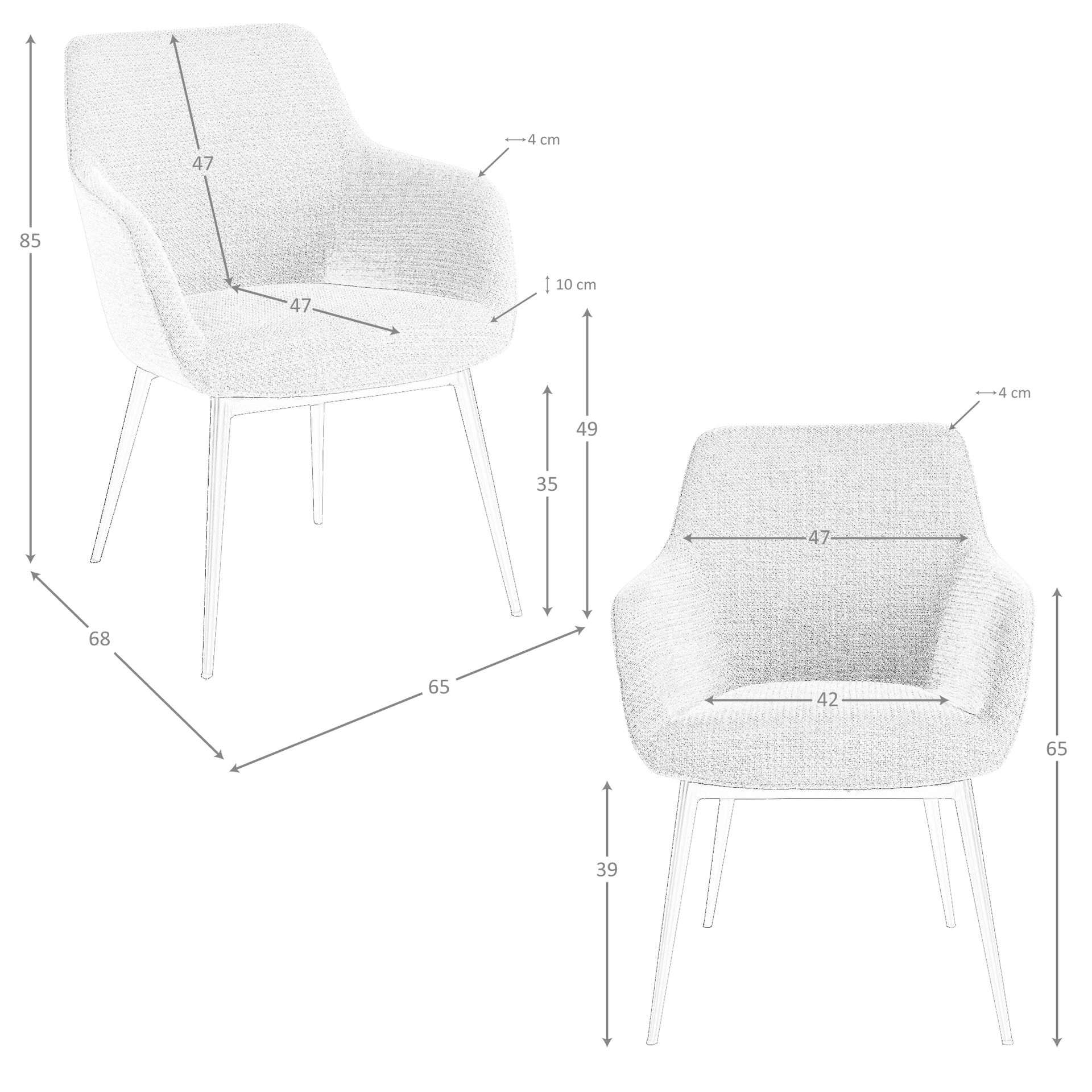 Silla tela gris Silla tela gris - Imagen 9