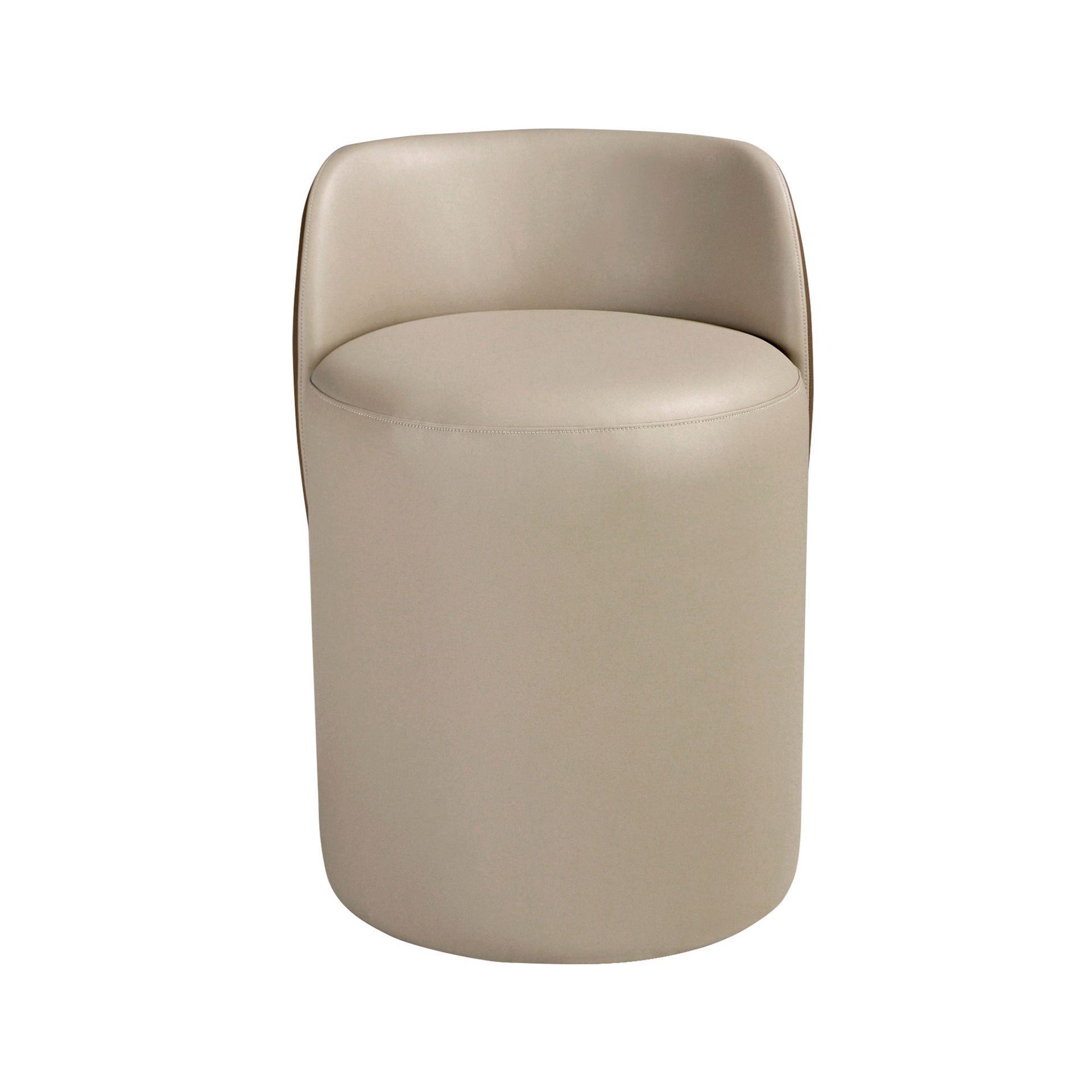 Puff polipiel visón y marrón Puff polipiel visón y marrón - Imagen 2