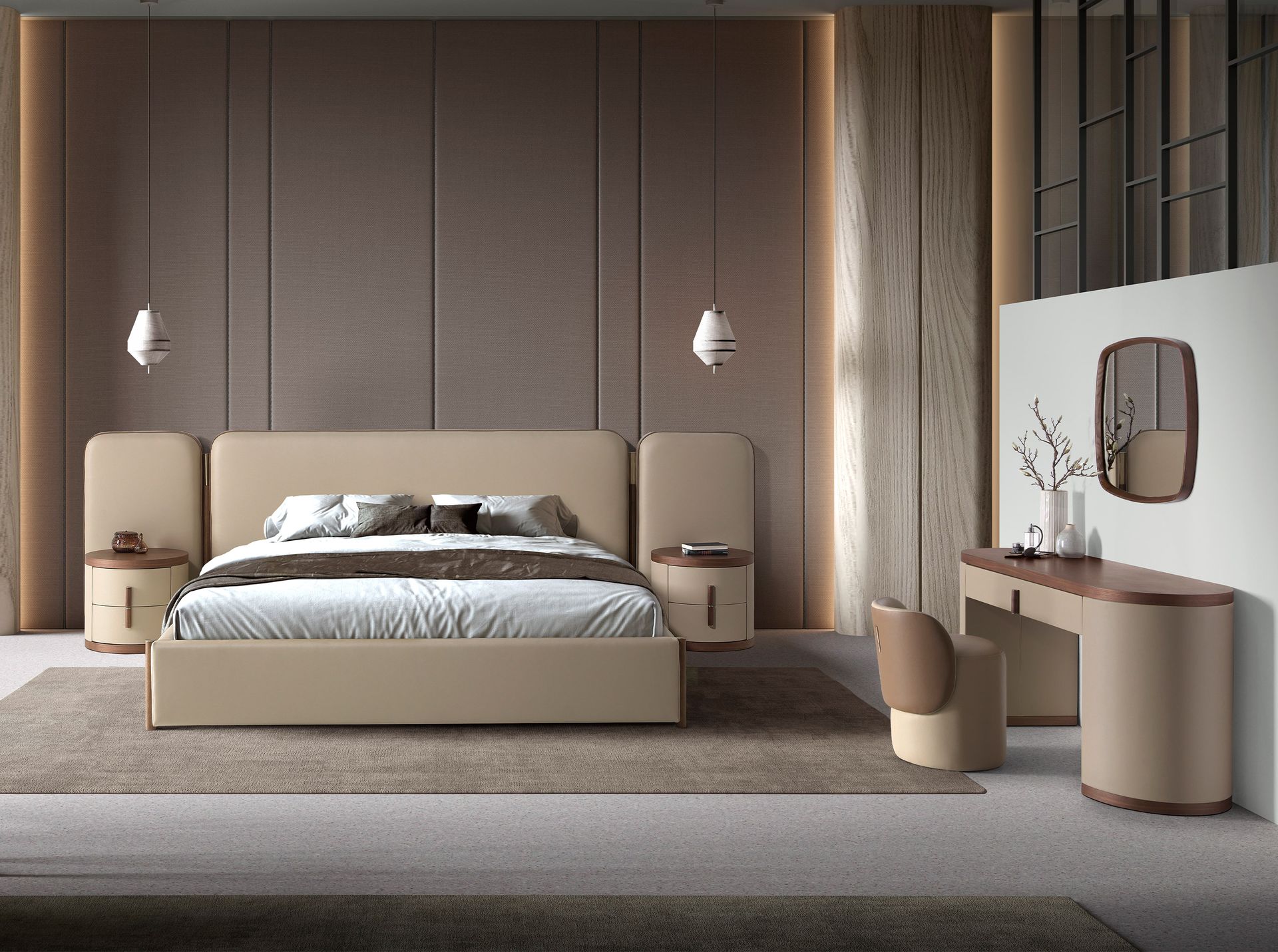 Puff polipiel visón y marrón Puff polipiel visón y marrón - Imagen 5