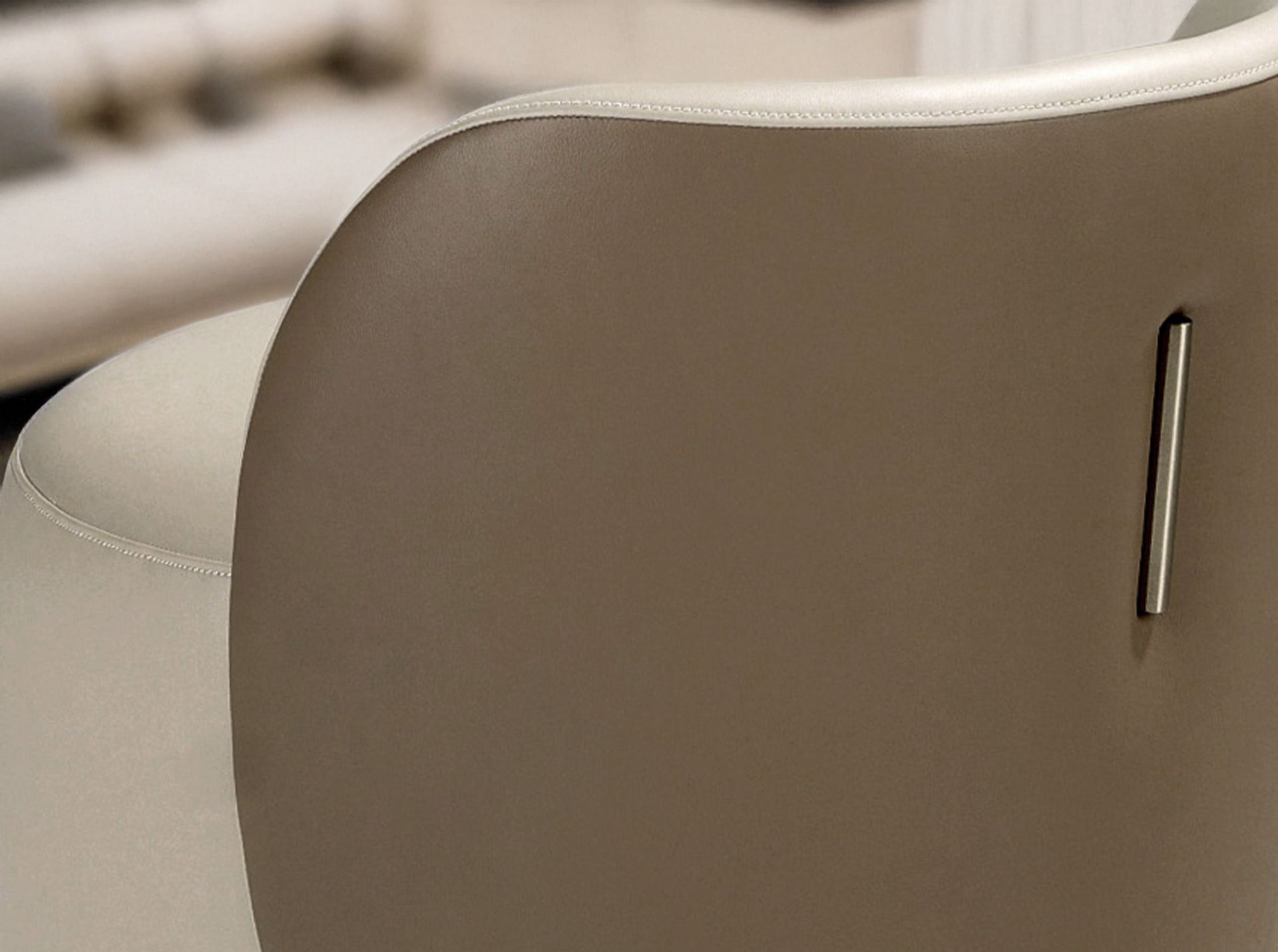 Puff polipiel visón y marrón Puff polipiel visón y marrón - Imagen 7