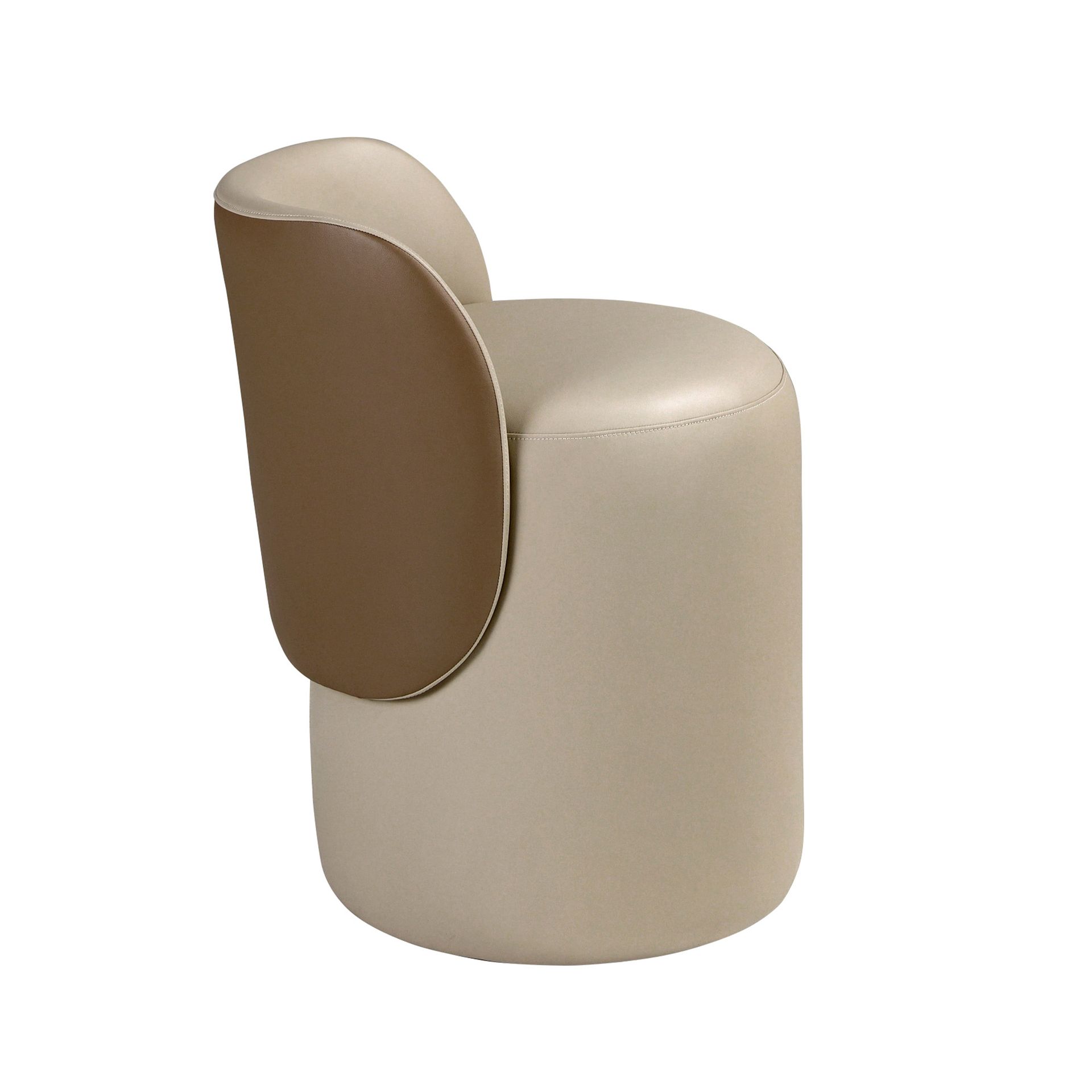 Puff polipiel visón y marrón Puff polipiel visón y marrón - Imagen 8