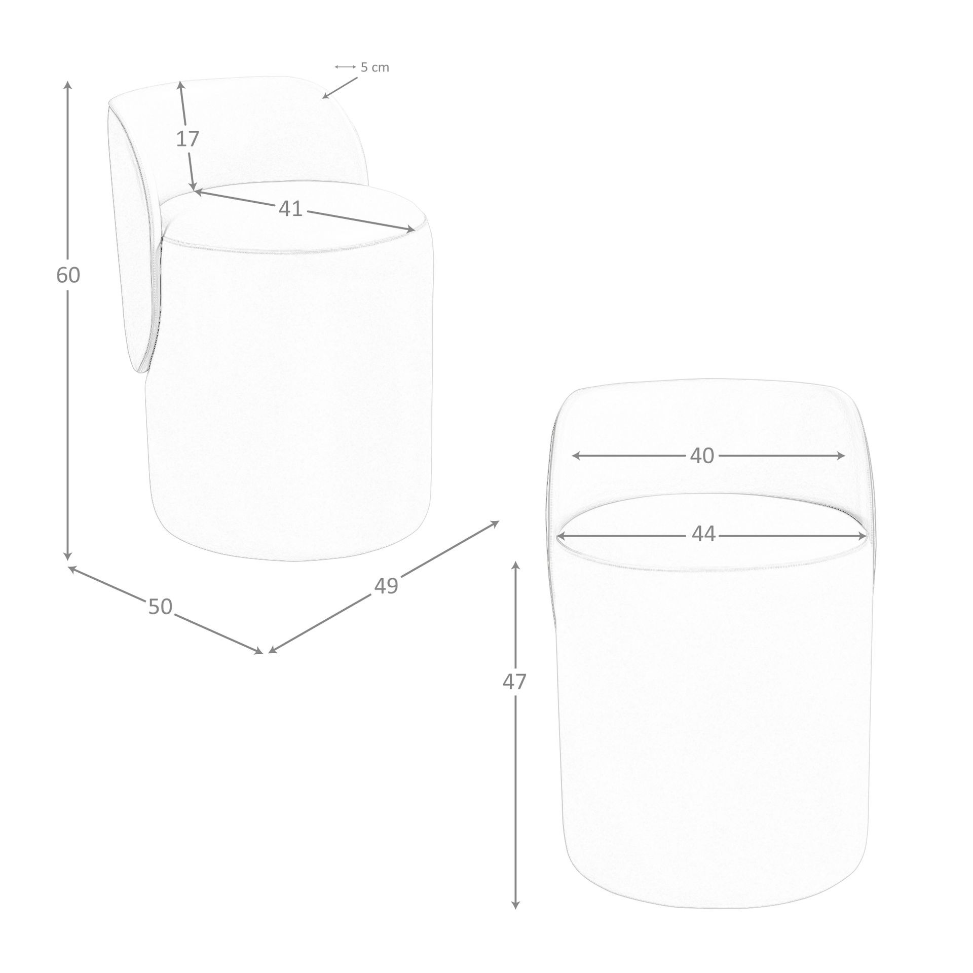 Puff polipiel visón y marrón Puff polipiel visón y marrón - Imagen 9