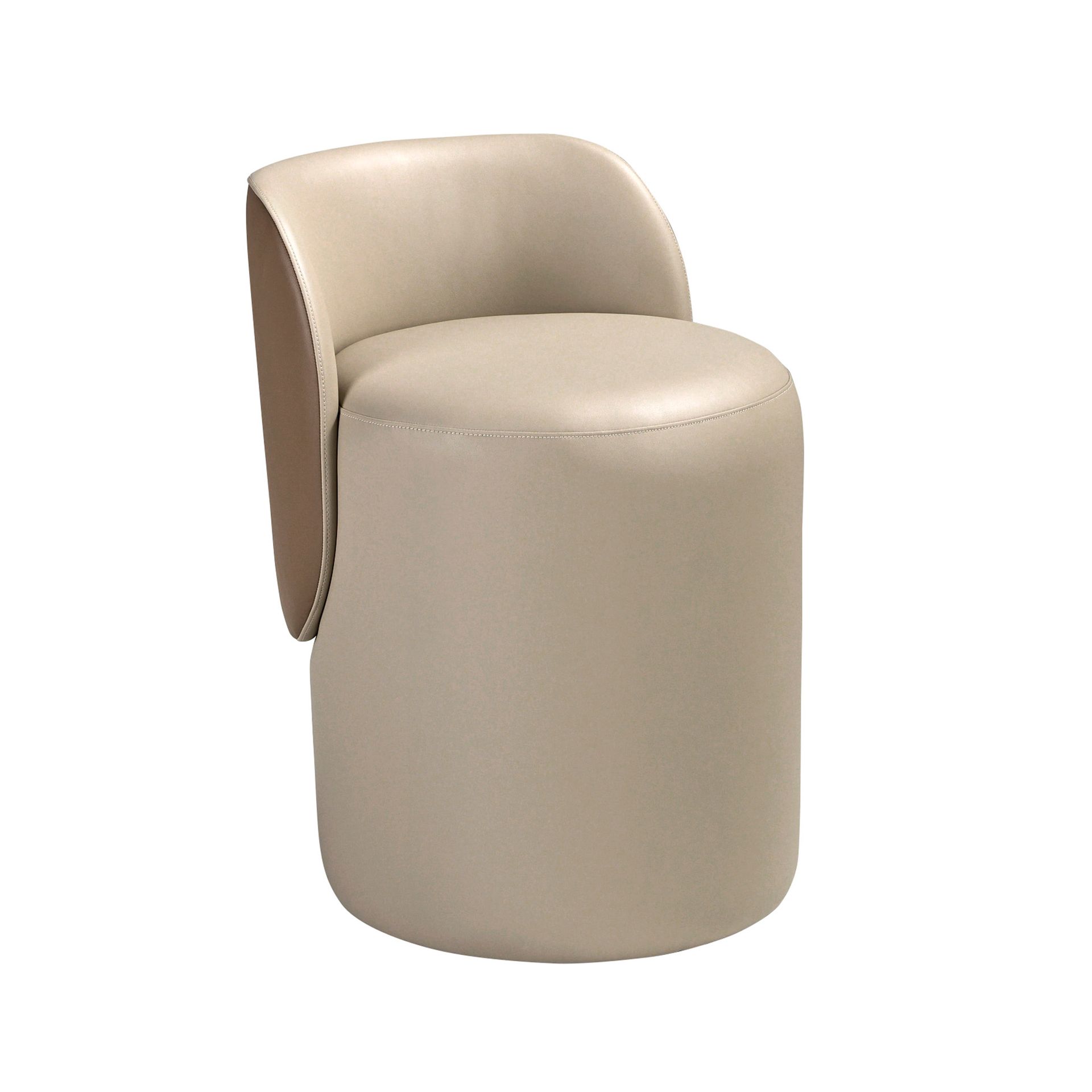 Puff polipiel visón y marrón Puff polipiel visón y marrón