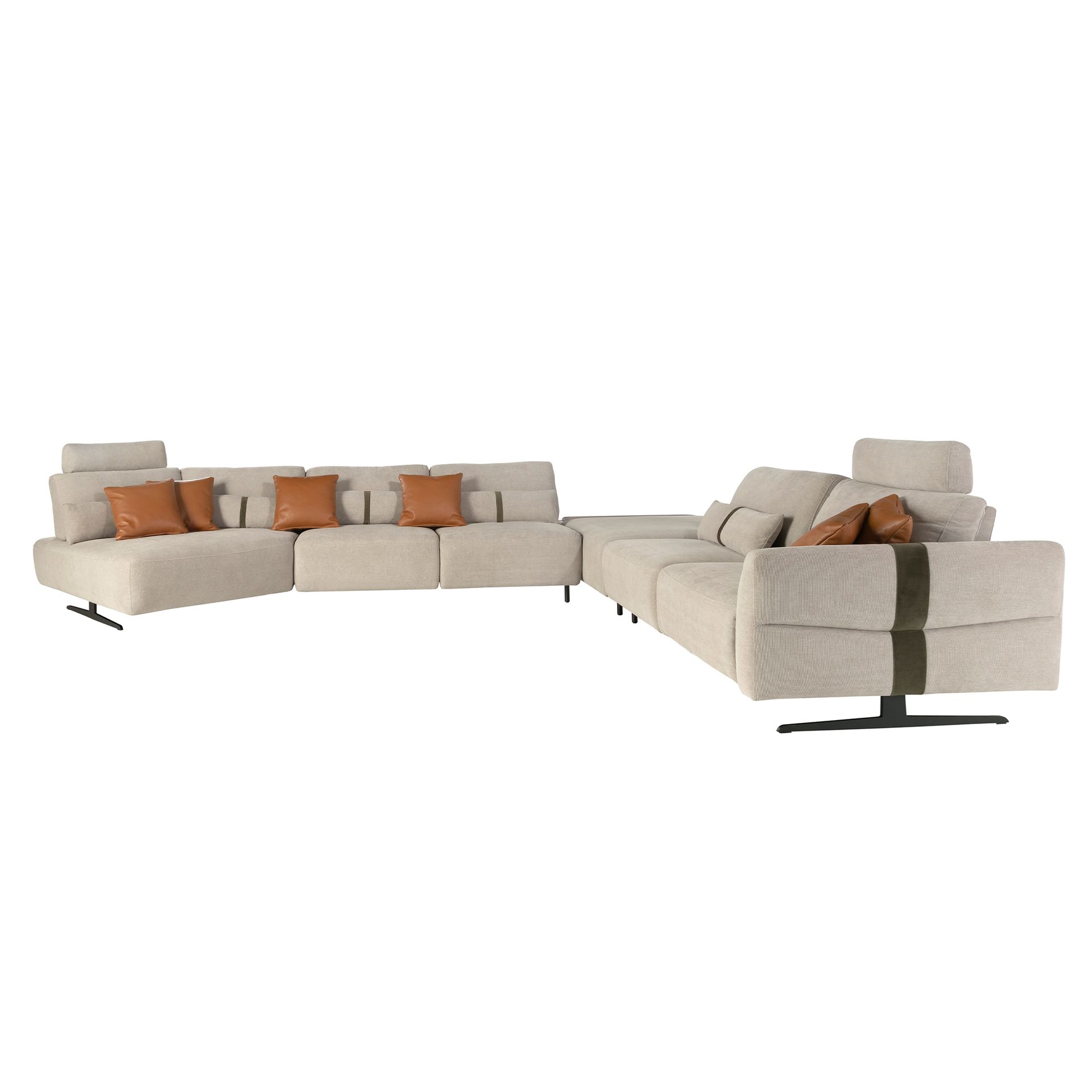 Sofá chaise longue relax modular derecho tela arena Sofá chaise longue relax modular derecho tela arena - Imagen 2
