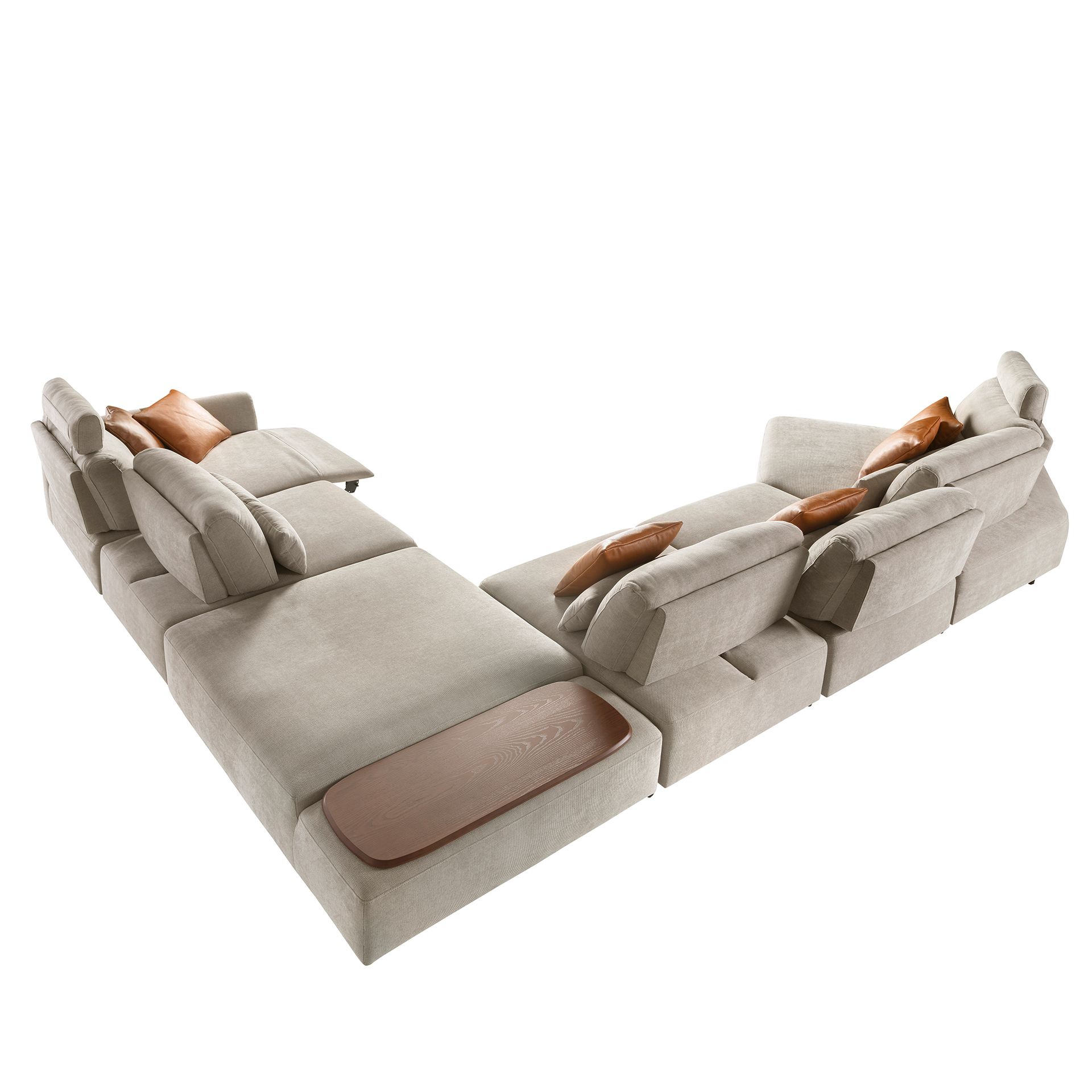 Sofá chaise longue relax modular derecho tela arena Sofá chaise longue relax modular derecho tela arena - Imagen 5