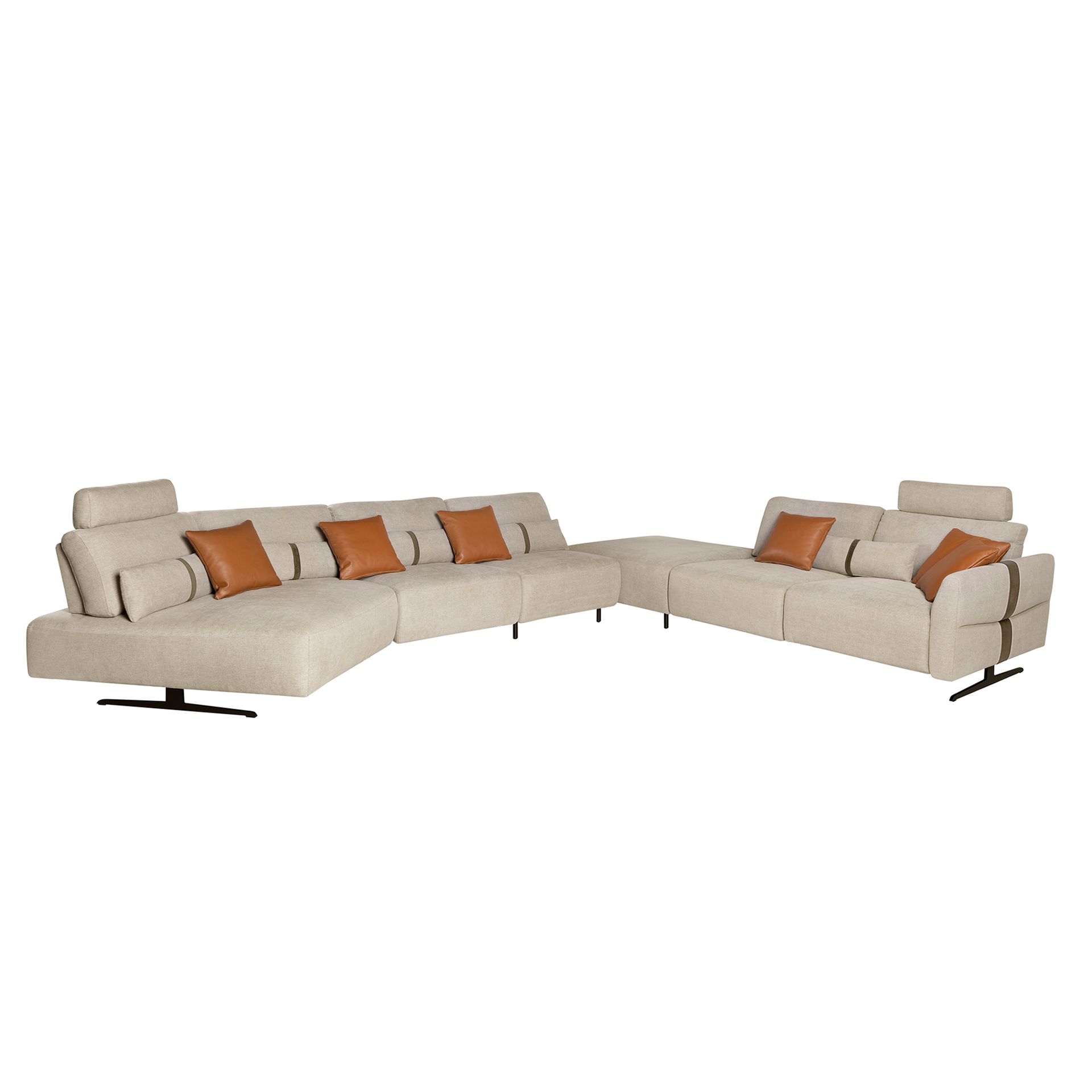 Sofá chaise longue relax modular derecho tela arena Sofá chaise longue relax modular derecho tela arena