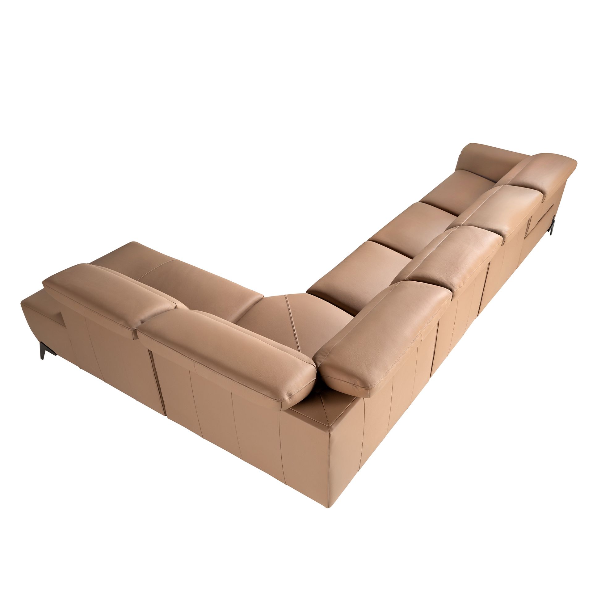 Sofá chaise longue relax modular derecho piel marrón Sofá chaise longue relax modular derecho piel marrón - Imagen 6