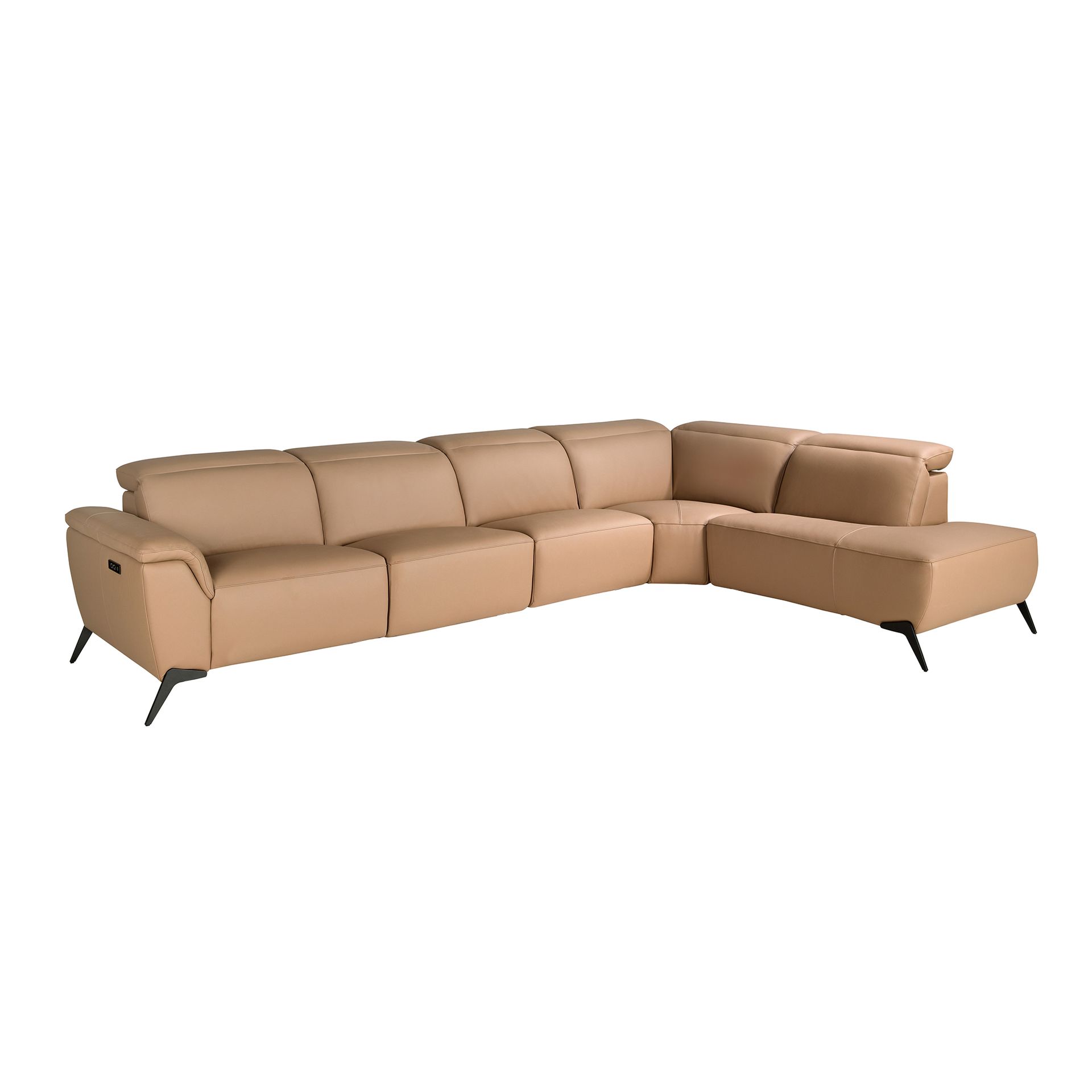 Sofá chaise longue relax modular derecho piel marrón Sofá chaise longue relax modular derecho piel marrón