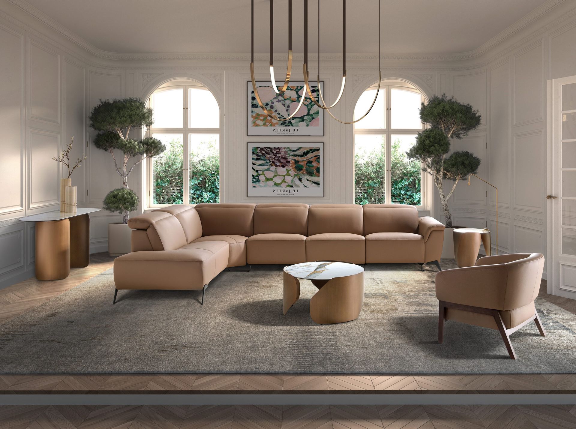 Sofá chaise longue relax modular izquierdo piel marrón Sofá chaise longue relax modular izquierdo piel marrón - Imagen 4