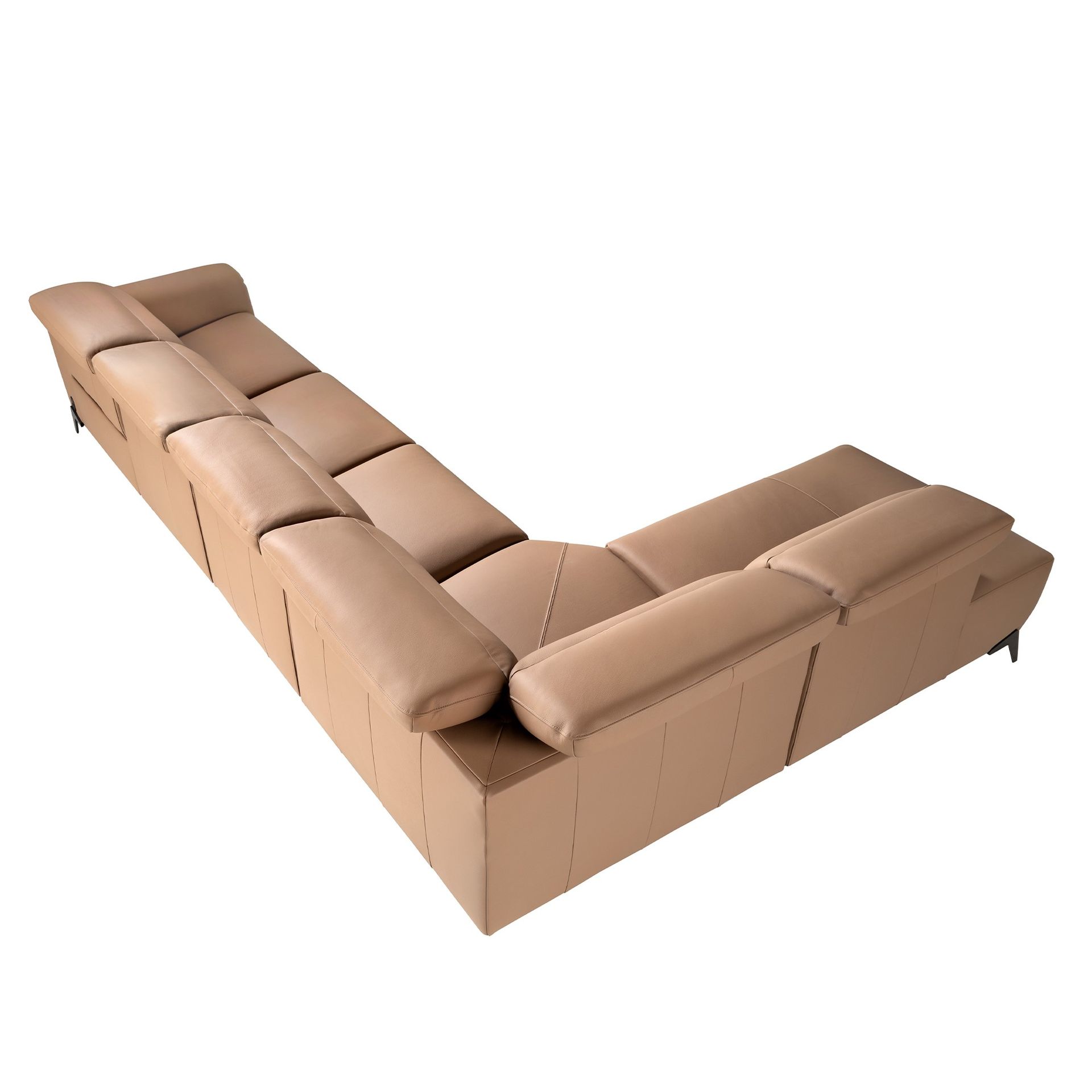 Sofá chaise longue relax modular izquierdo piel marrón Sofá chaise longue relax modular izquierdo piel marrón - Imagen 8