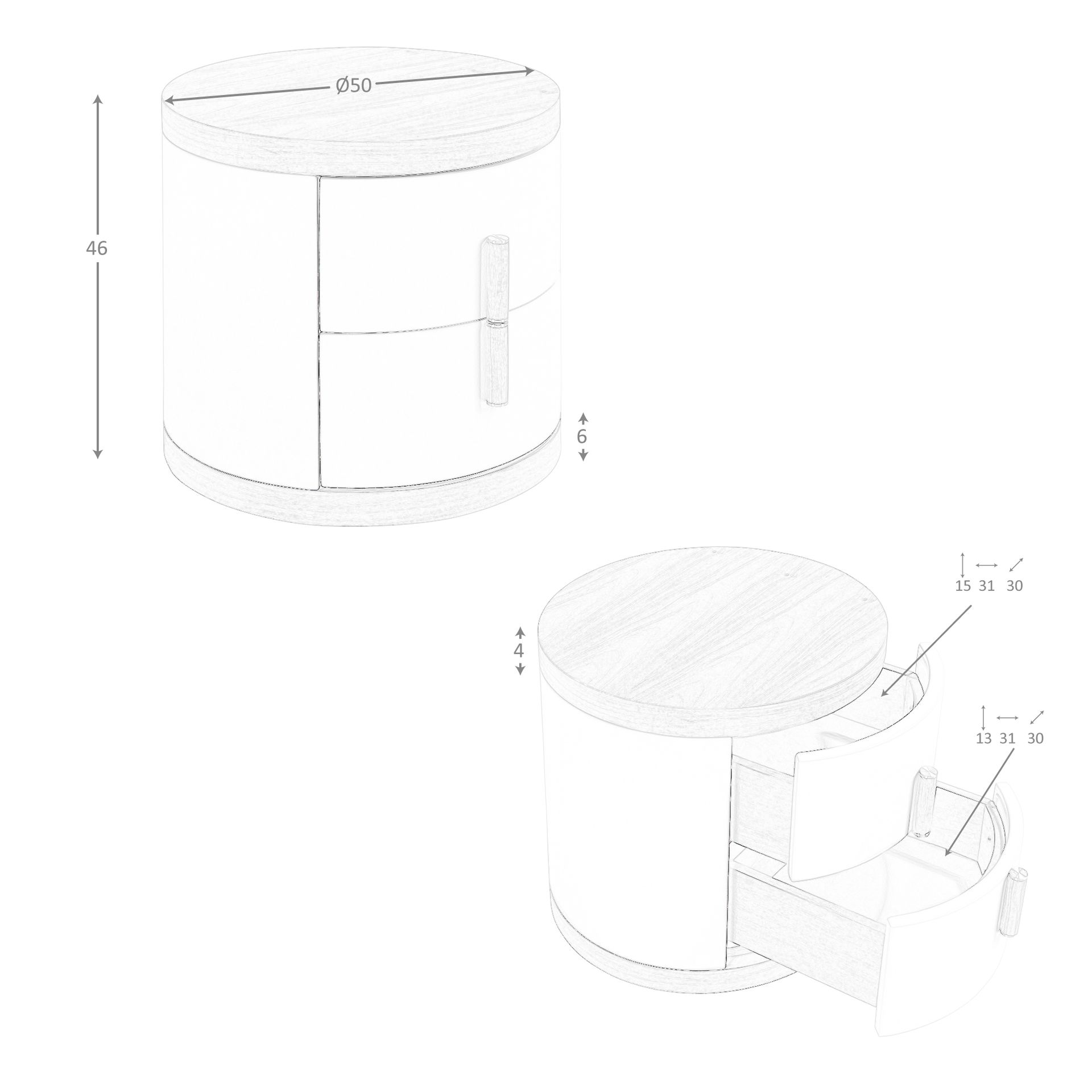Mesita de noche polipiel y nogal Mesita de noche polipiel y nogal - Imagen 8