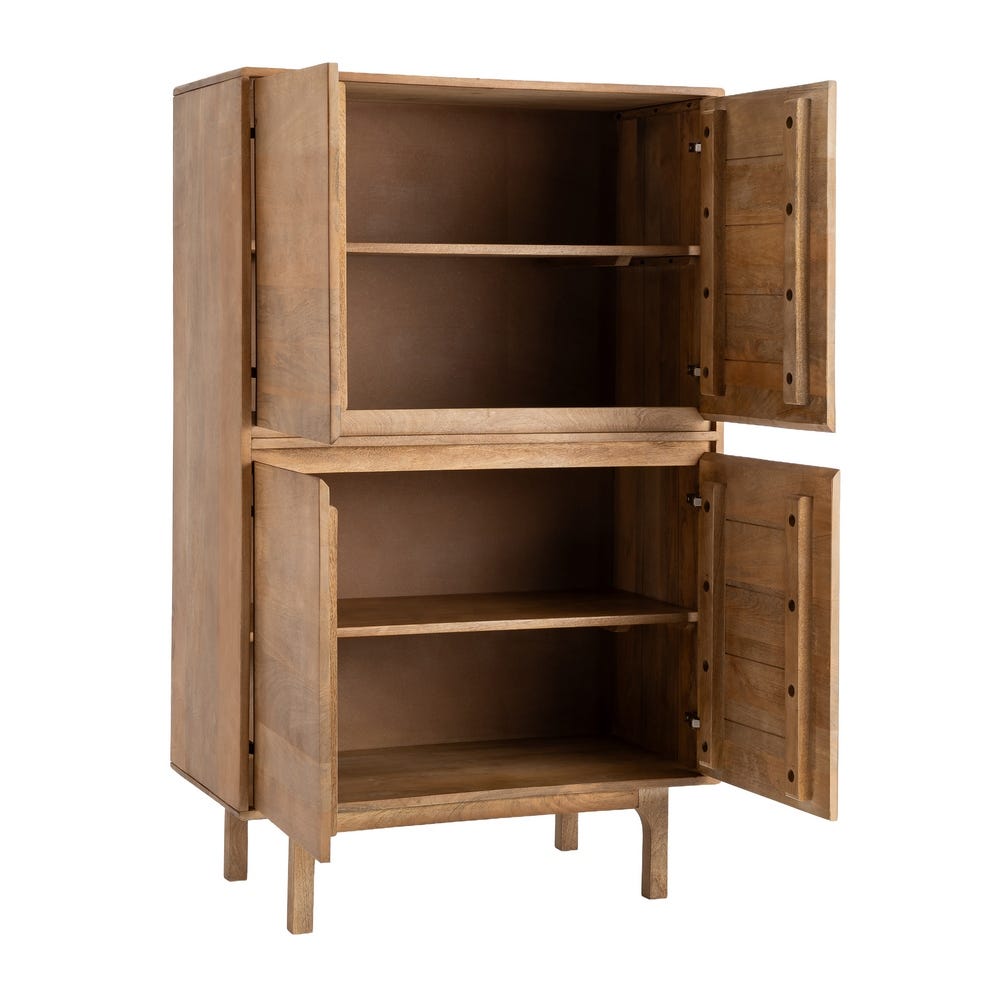 ARMARIO NATURAL MADERA DE MANGO SALÓN 90 X 45 X 145 CM ARMARIO NATURAL MADERA DE MANGO SALÓN 90 X 45 X 145 CM - Imagen 2